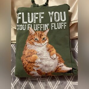 Gildan Olive Cat Hoodie - Fluff You Design 🆕
